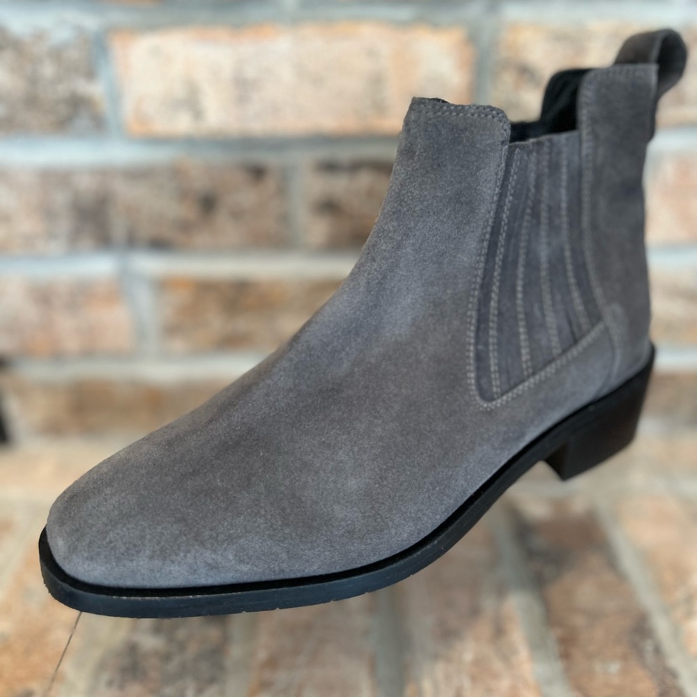 Aquatalia Gray Suede Chelsea Booties
